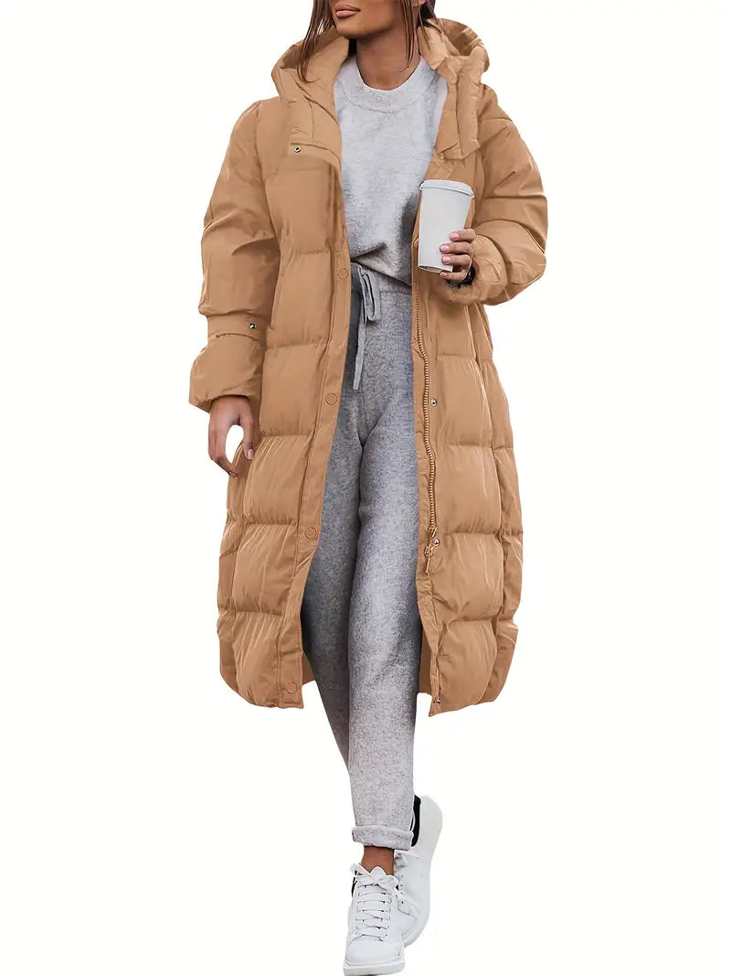 Damen Pufferjacke Warm Kapuze - IdealeKleiden