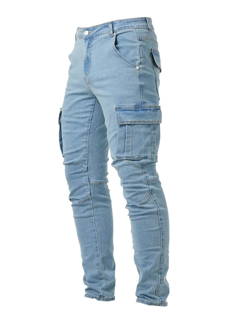 Jeans cargo décontracté homme style streetwear