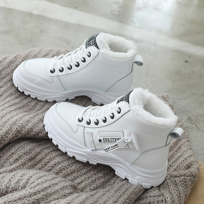 Bottes à la mode montantes en similicuir à plateforme