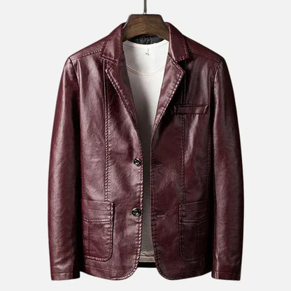 Ortwin - Élégante veste en cuir noir