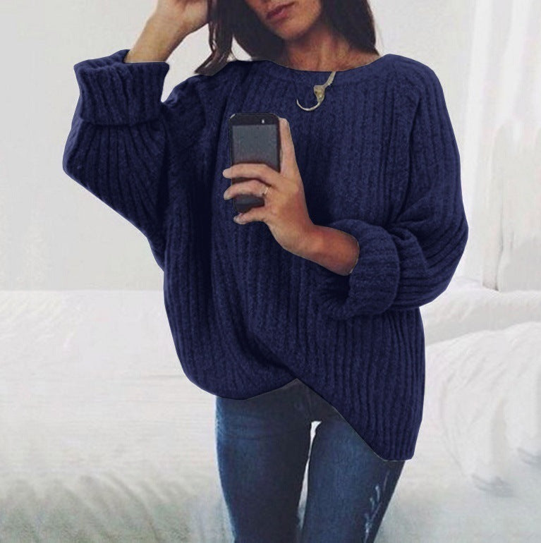Pull pour femme Tricot épais Décontracté Volumineux