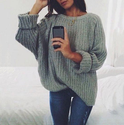 Pull pour femme Tricot épais Décontracté Volumineux