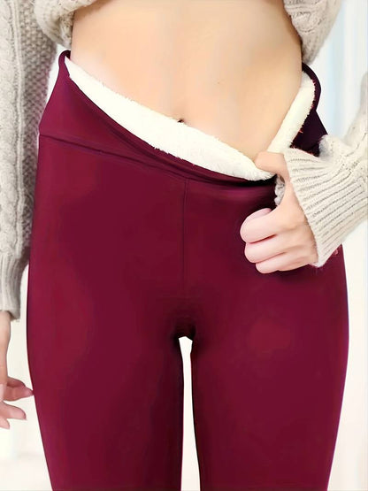 Leggings molletonnées douces taille haute femme