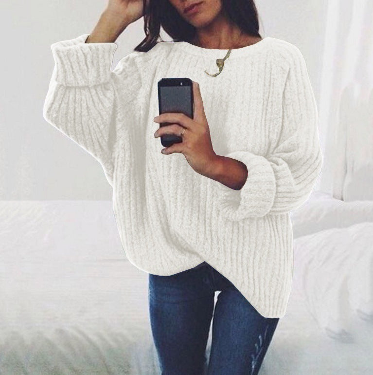Pull pour femme Tricot épais Décontracté Volumineux
