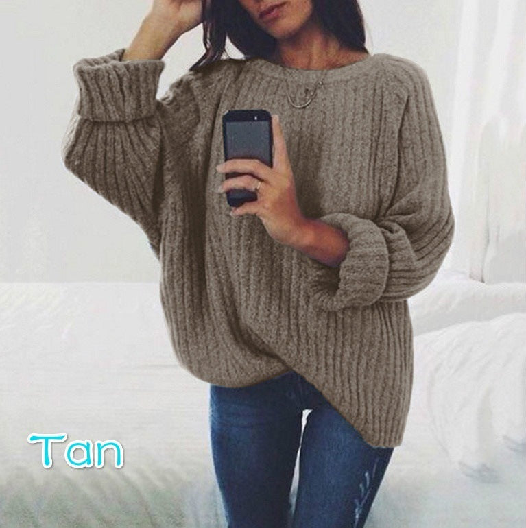 Pull pour femme Tricot épais Décontracté Volumineux