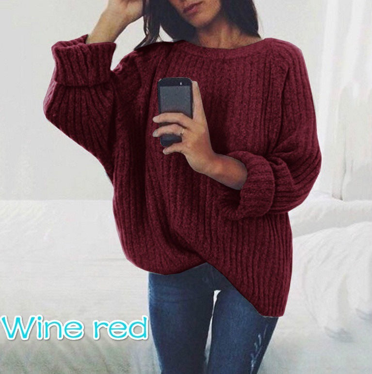 Pull pour femme Tricot épais Décontracté Volumineux