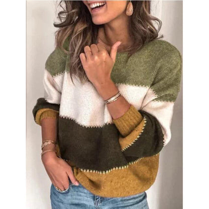 Pull Femme Décontracté Rayé Doux