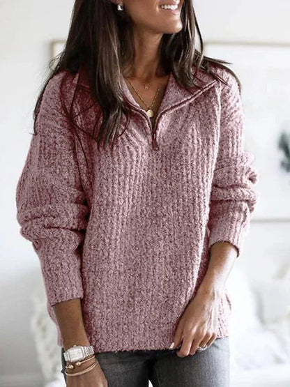 Nora - Cardigan Doux Avec Demi-Zip et Coupe Confortable