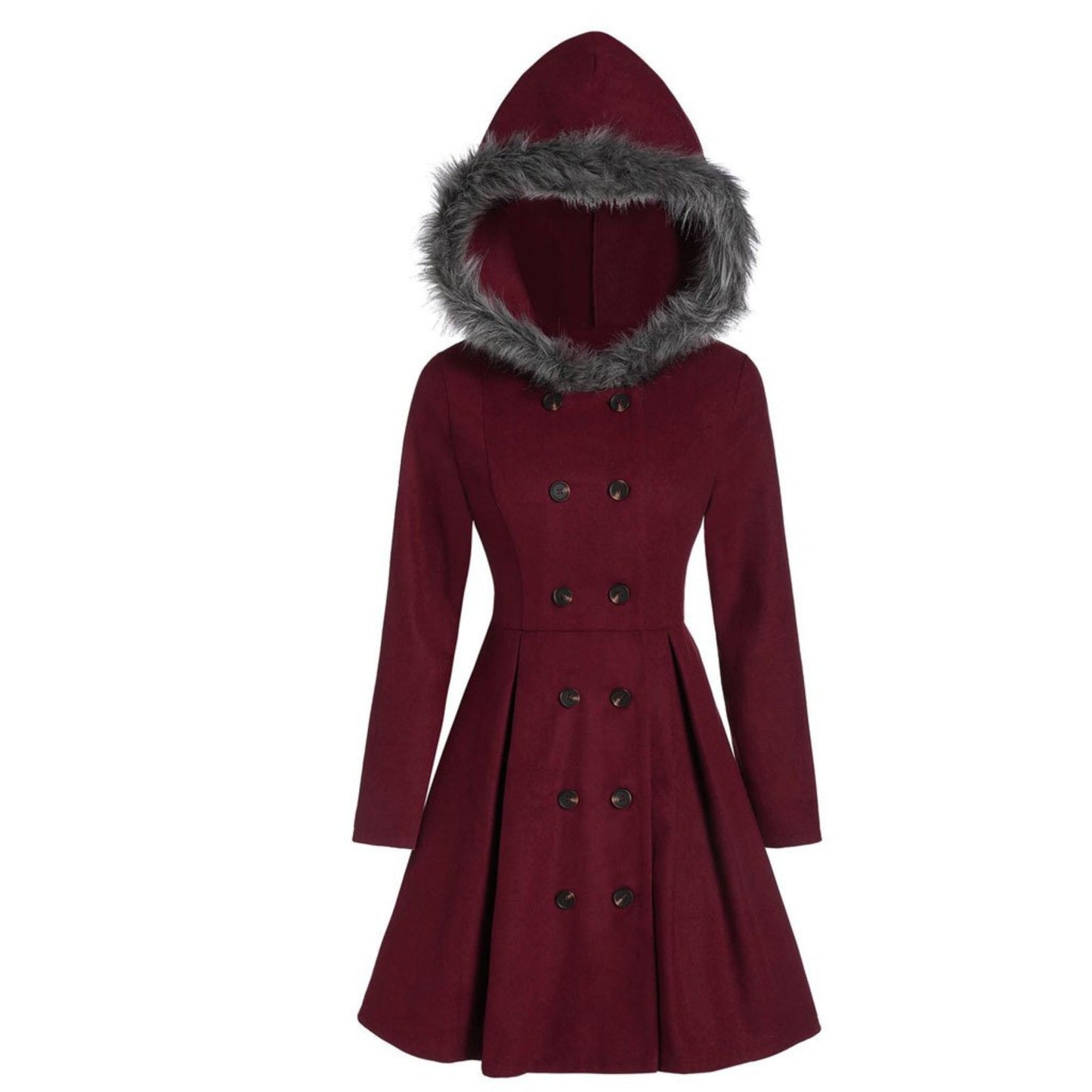 Manteau de luxe croisé en fourrure