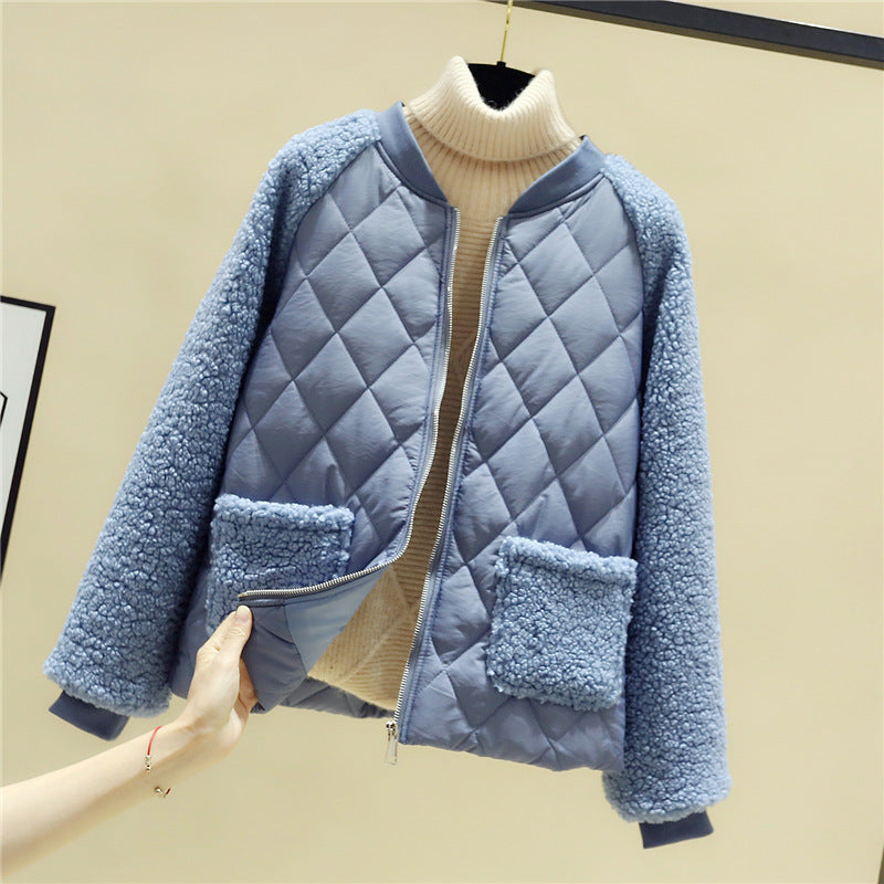 Doudoune matelassée pour femme, doublure en teddy, chaude et pratique