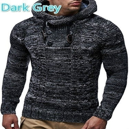Pull à capuche texturé à motif torsadé pratique pour homme