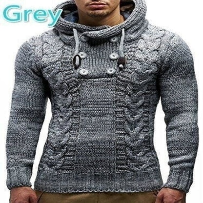 Pull à capuche texturé à motif torsadé pratique pour homme