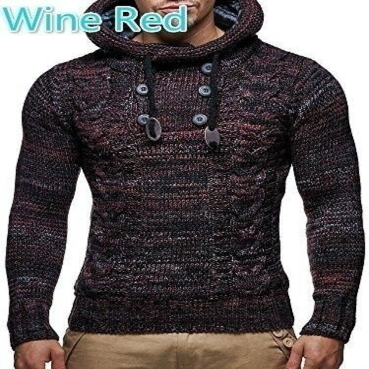 Pull à capuche texturé à motif torsadé pratique pour homme