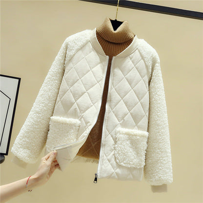 Doudoune matelassée pour femme, doublure en teddy, chaude et pratique