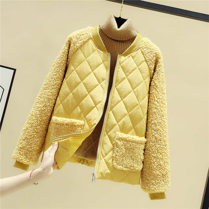 Doudoune matelassée pour femme, doublure en teddy, chaude et pratique
