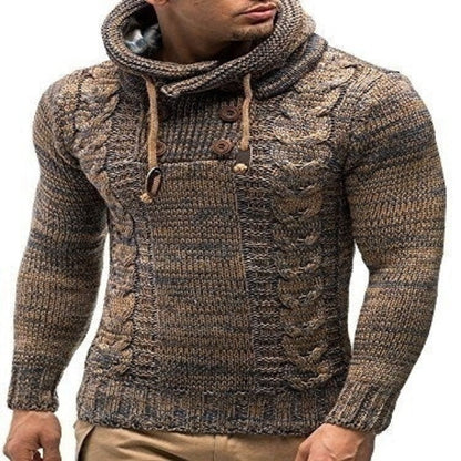 Pull à capuche texturé à motif torsadé pratique pour homme