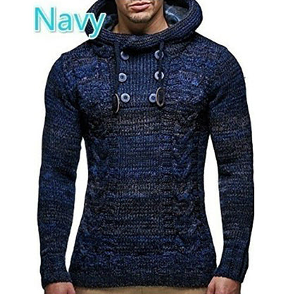 Pull à capuche texturé à motif torsadé pratique pour homme