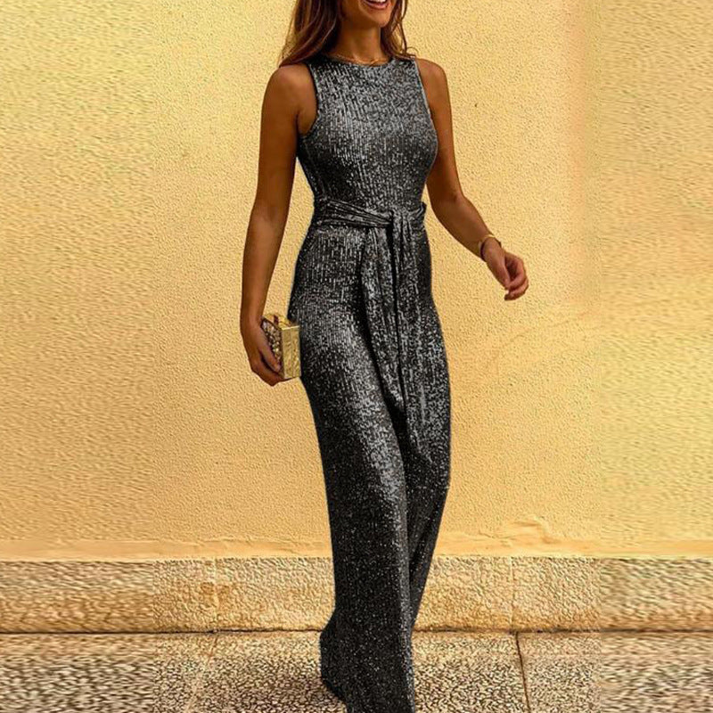 Robe de soirée scintillante pour femme élégante, dos nu