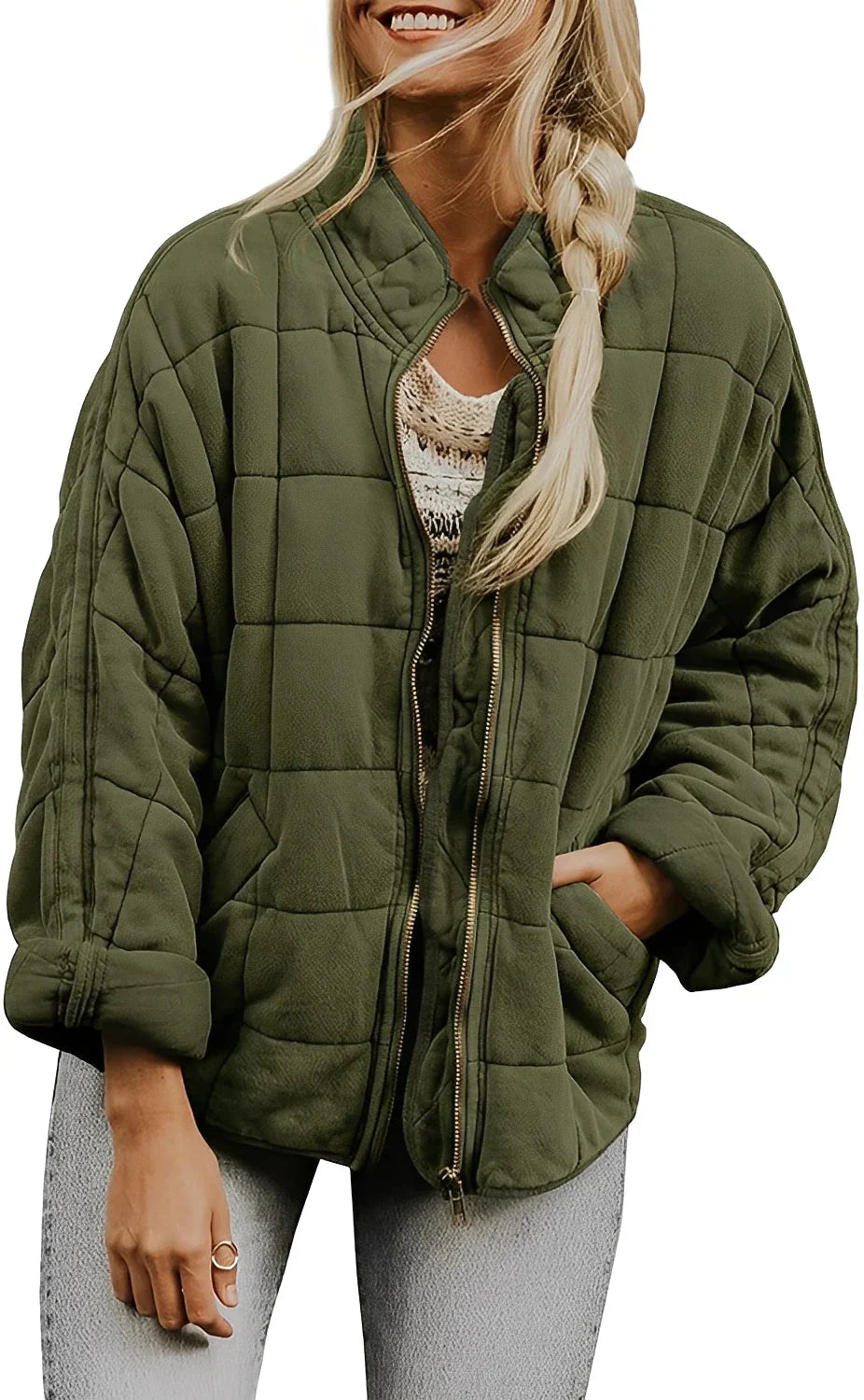 Veste oversize épaisse grande taille pour femme