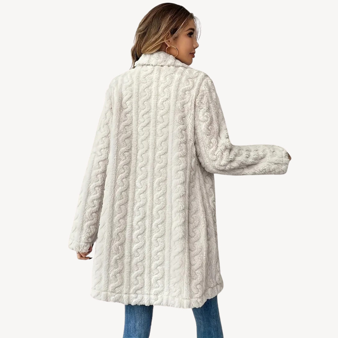 Damen Kunstfellmantel Doppelreihig Elegant - IdealeKleiden
