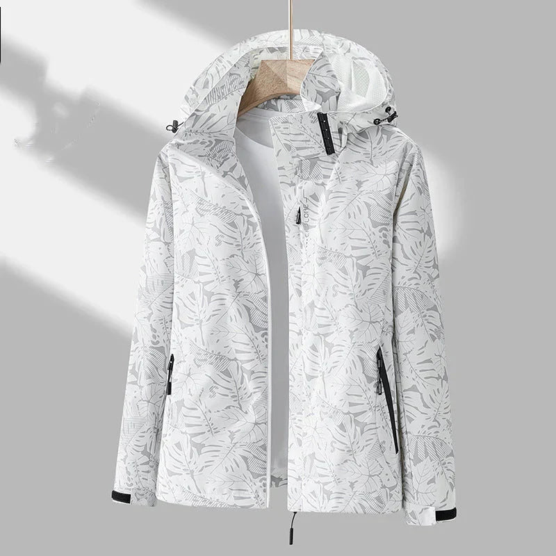 Veste d'extérieur pour femme Élégante Capuche Imprimé floral