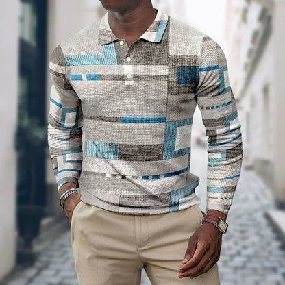 Polo homme manches longues Sportif Élégance