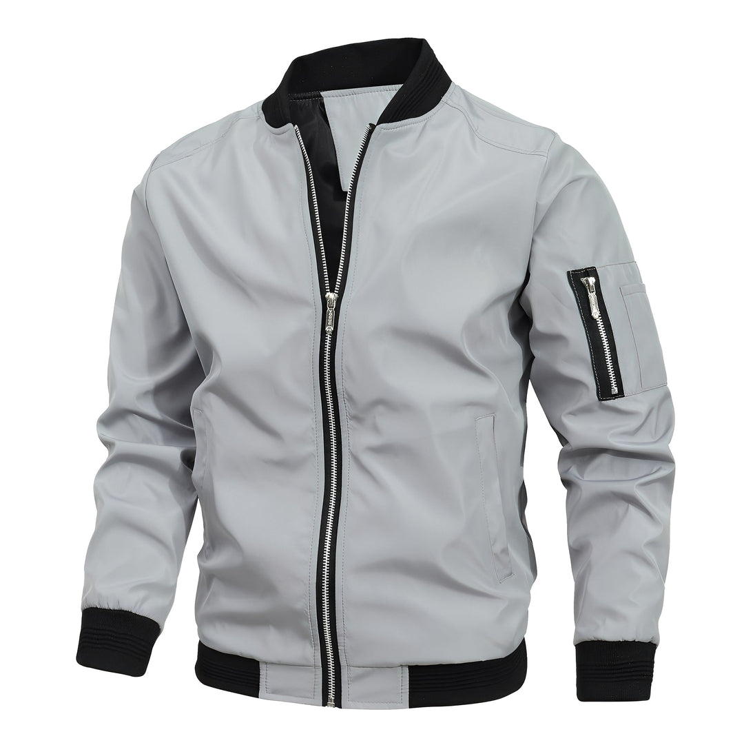 Bomber en cuir pour homme, sportif et moderne