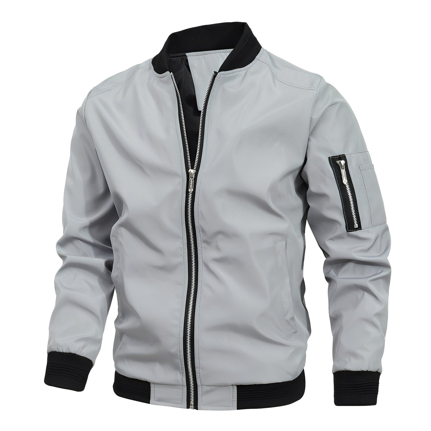 Bomber en cuir pour homme, sportif et moderne