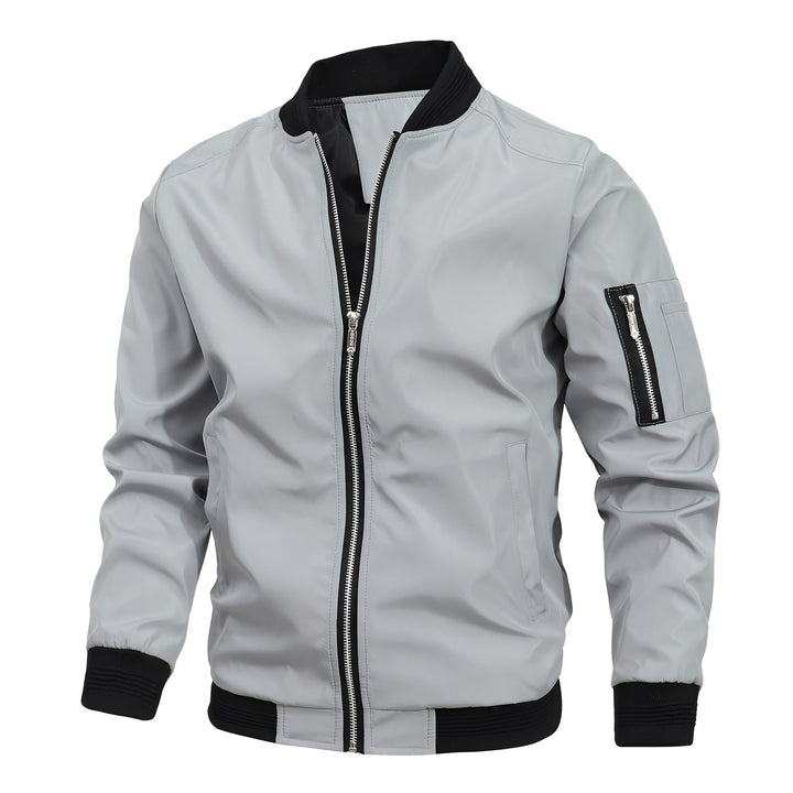 Bomber en cuir pour homme, sportif et moderne