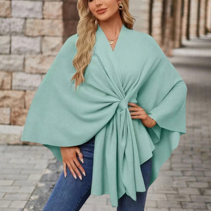 Haut pour femme avec effet cape et nœud sur le devant