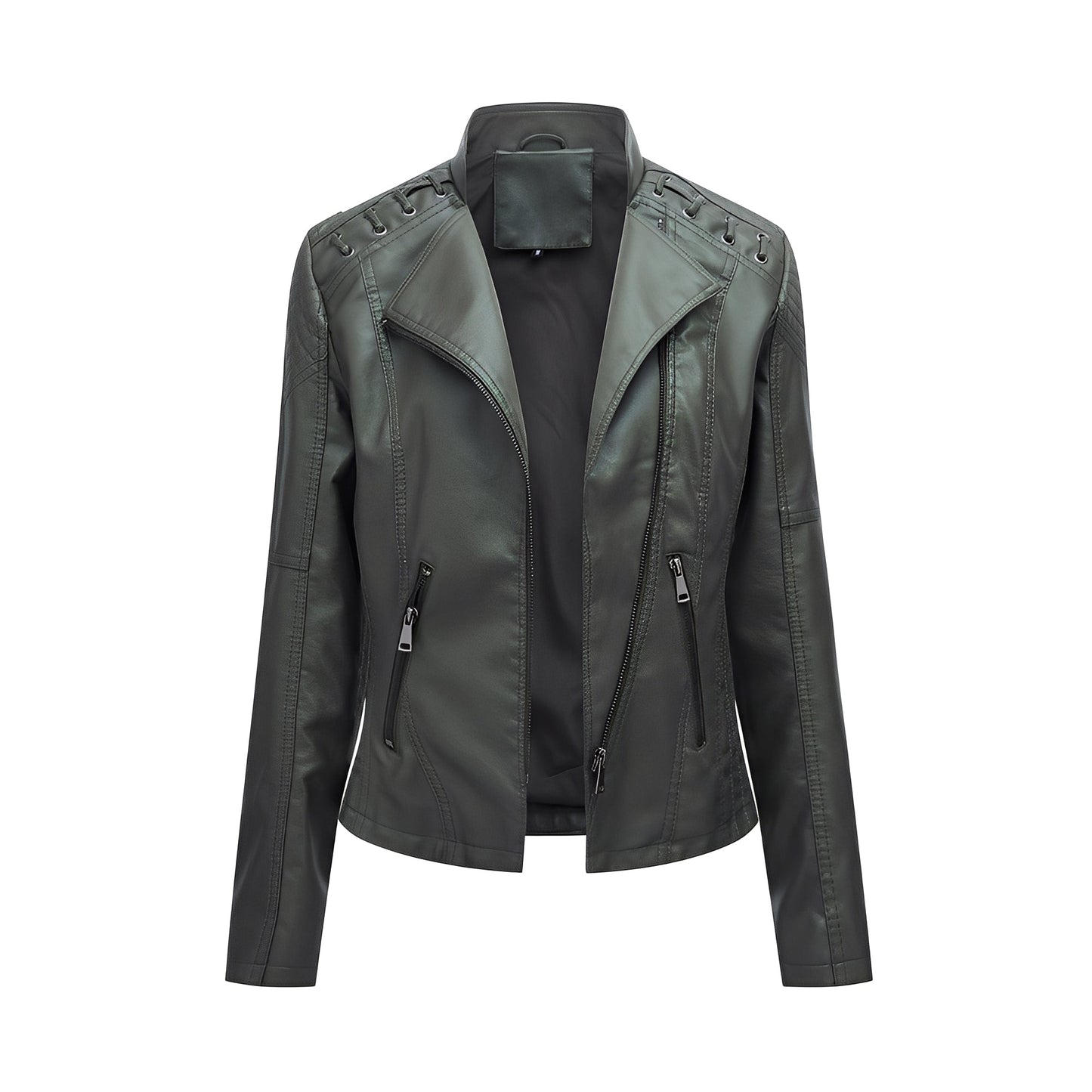 Veste en cuir courte et élégante pour femme