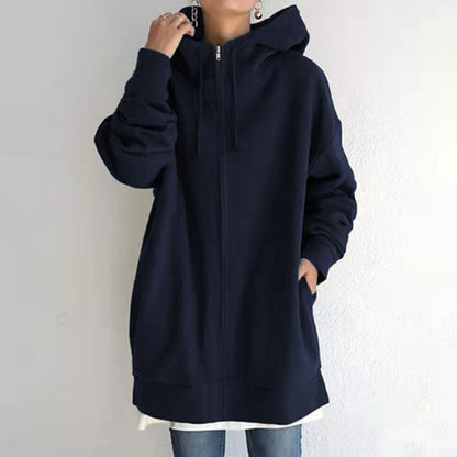 Parka femme capuche fermeture éclair automne-hiver
