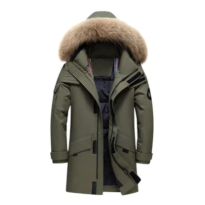 Manteau d'hiver homme avec capuche fourrée
