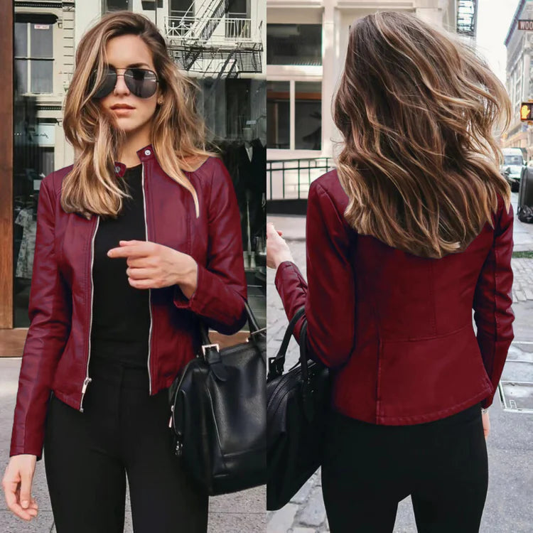 Veste en cuir élégante pour femme Modèle