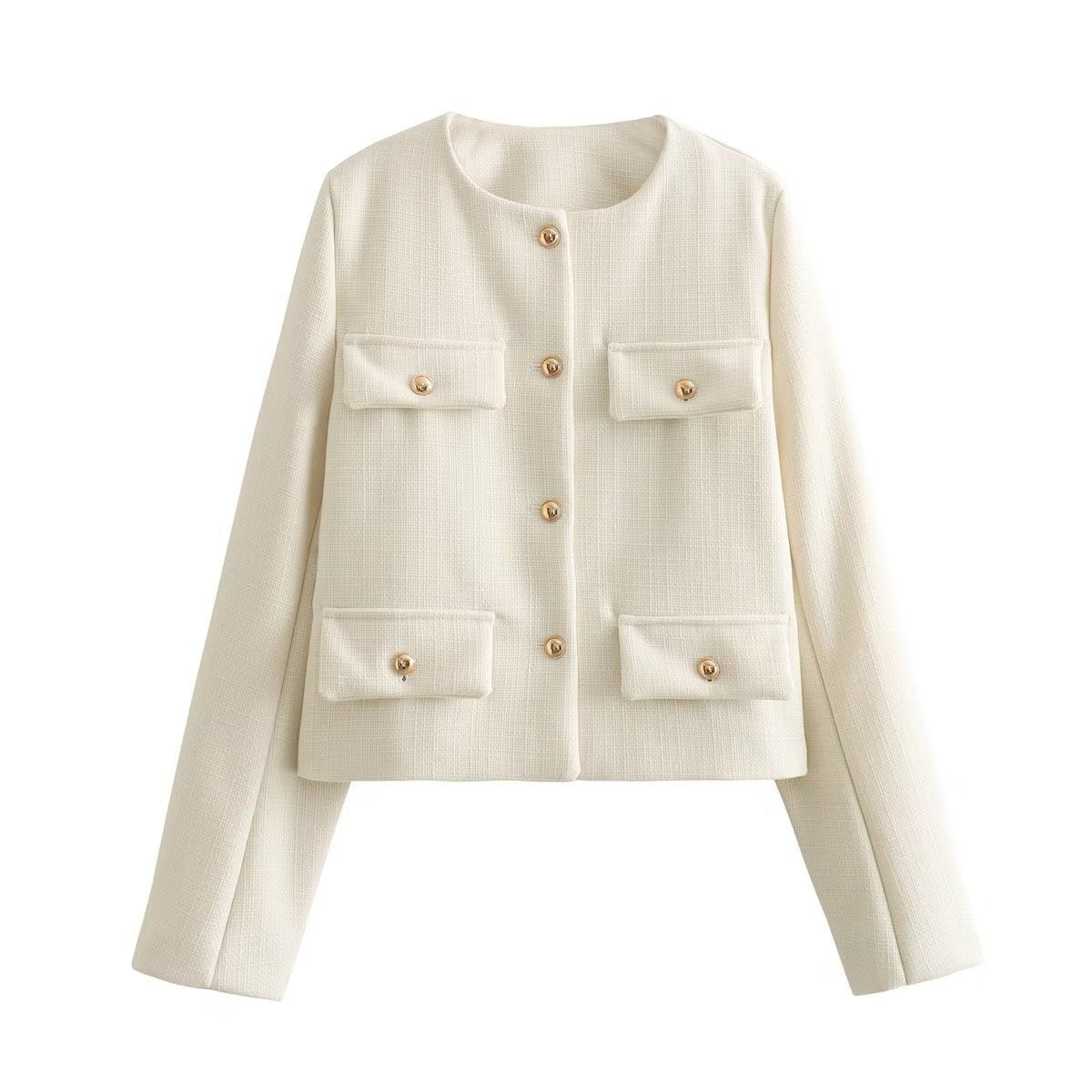 Élégante veste blazer, col montant