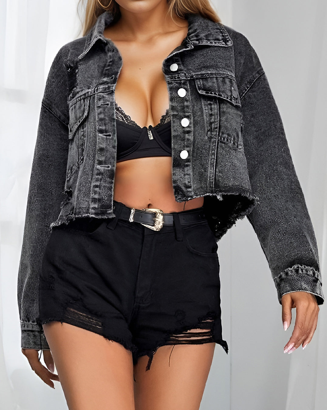 Moderne Denim Jacke Damen - IdealeKleiden