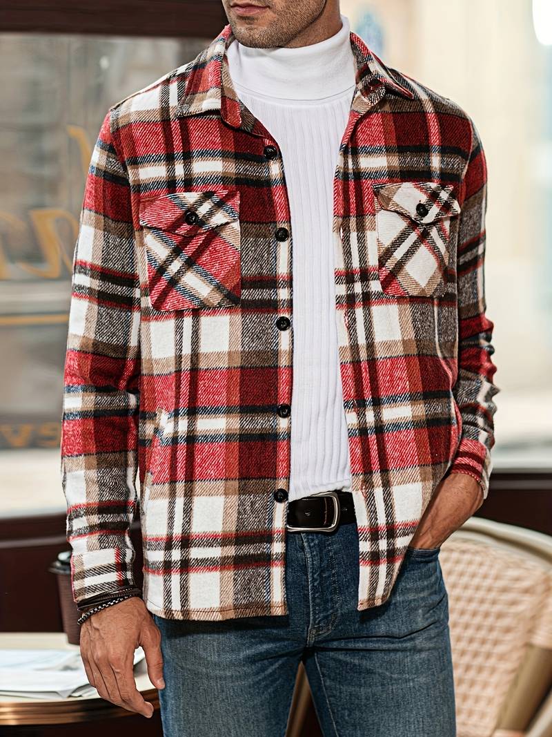 Veste pour homme motif carreaux style moderne
