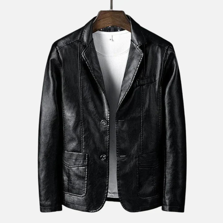 Ortwin - Élégante veste en cuir noir