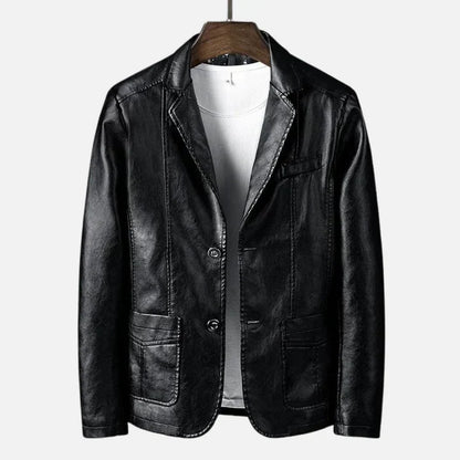 Ortwin - Élégante veste en cuir noir