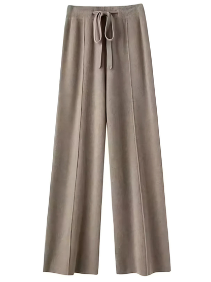 Pantalon tricoté jambe large Élégant Confortable