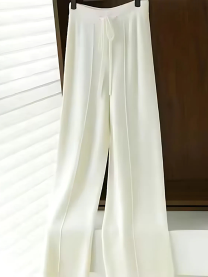 Pantalon tricoté jambe large Élégant Confortable