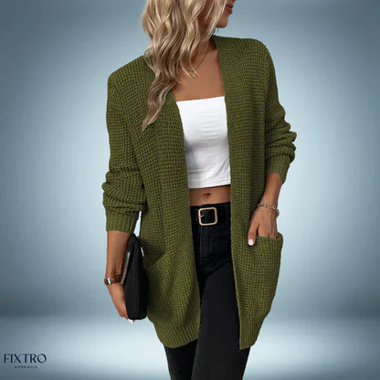 Cardigan décontracté mi-long confortable