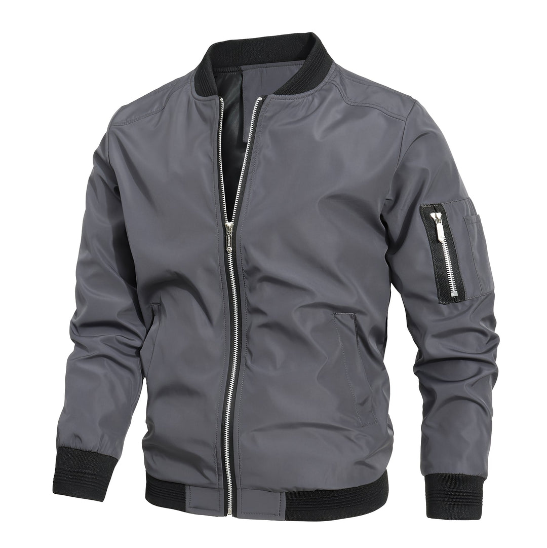 Bomber en cuir pour homme, sportif et moderne