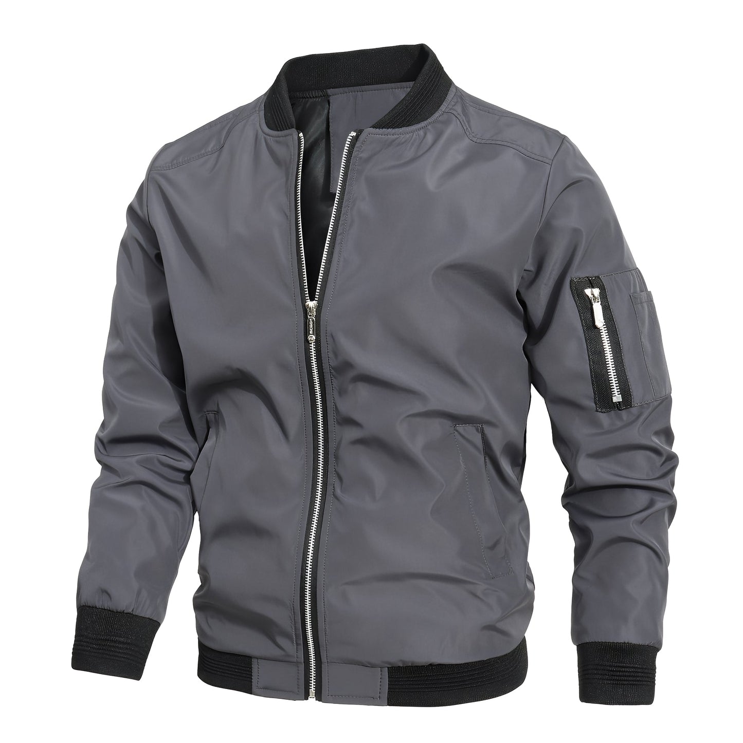 Bomber en cuir pour homme, sportif et moderne