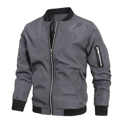 Bomber en cuir pour homme, sportif et moderne