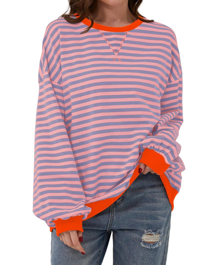 Pull rayé femme élégant décontracté