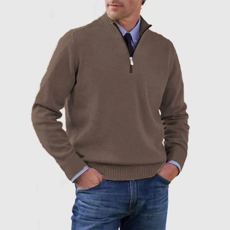 Pull Homme Demi-Zip Confortable Moderne