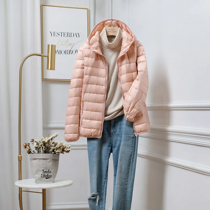 Damen Winterparka Warm Kapuze Reißverschluss - IdealeKleiden