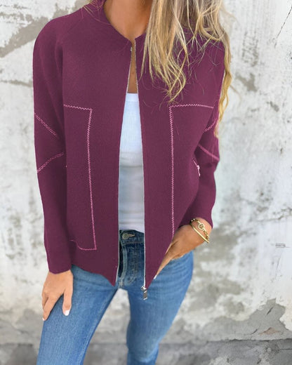 Blouson aviateur femme sportif zippé