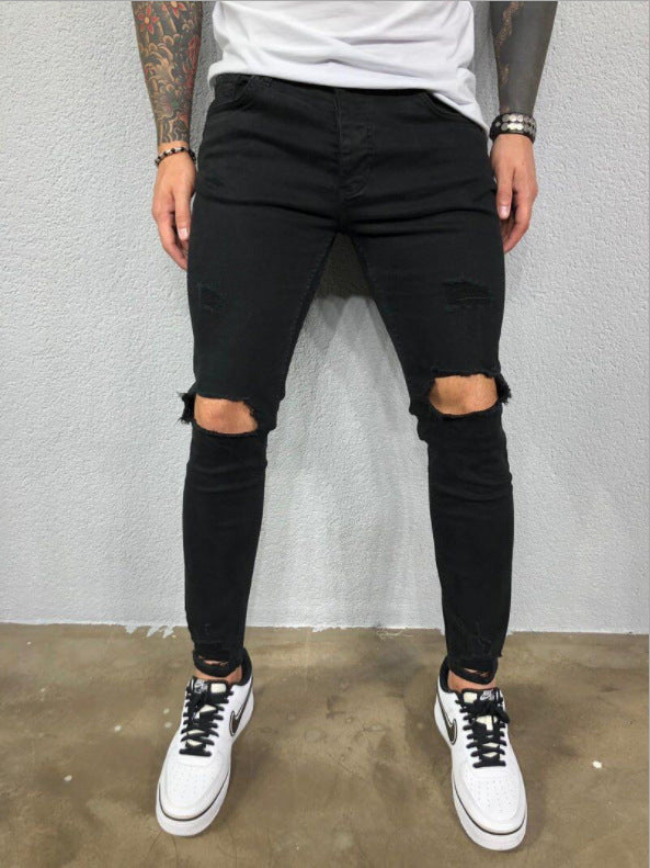Jean Homme Slim Fit Déchirée Tendance